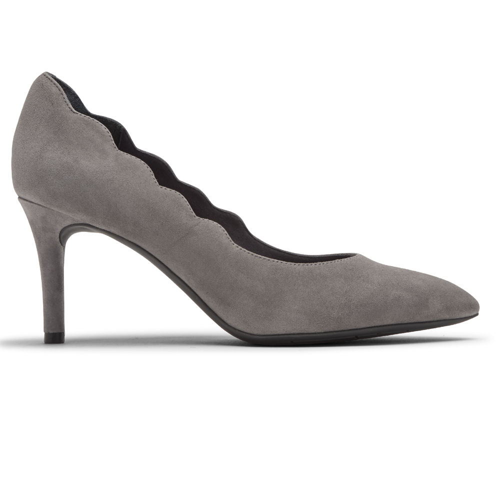 Rockport Singapore Womens Heels - Total Motion 75mm Scalloped Grey - VJ1468095